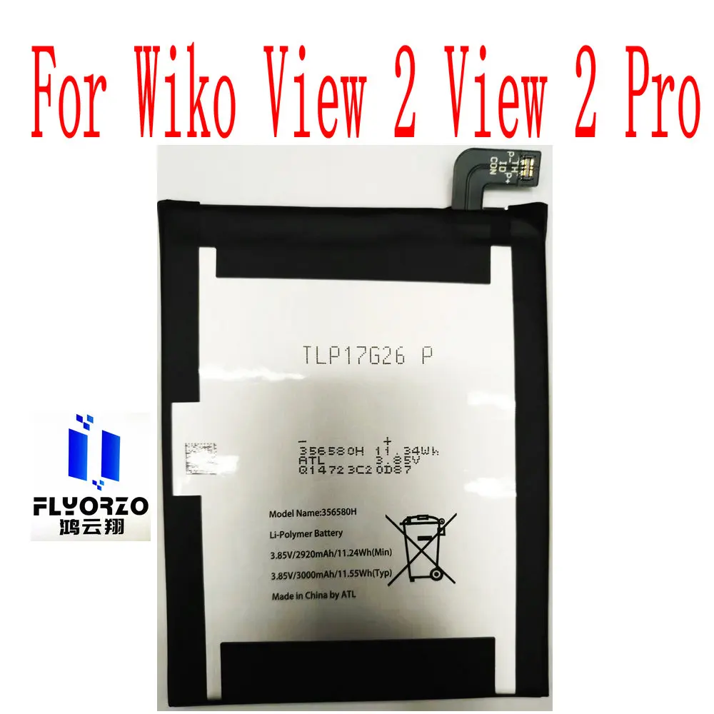 3.85V Nuovissimo Spot Originale 3000Mah 356580H Batteria Per Wiko View 2 View 2 Pro Cellulare