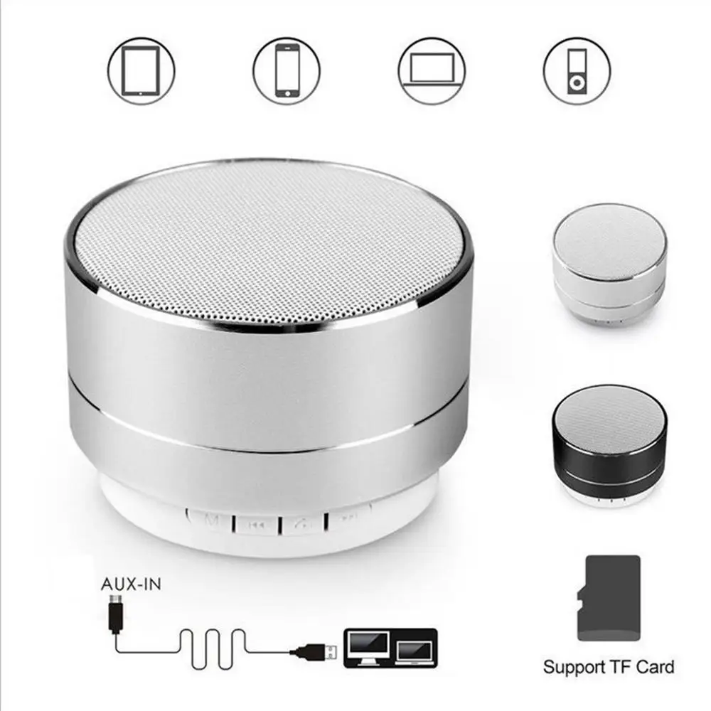 A10 портативная bluetooth колонка маленькая стальная пушка USB карта беспроводная