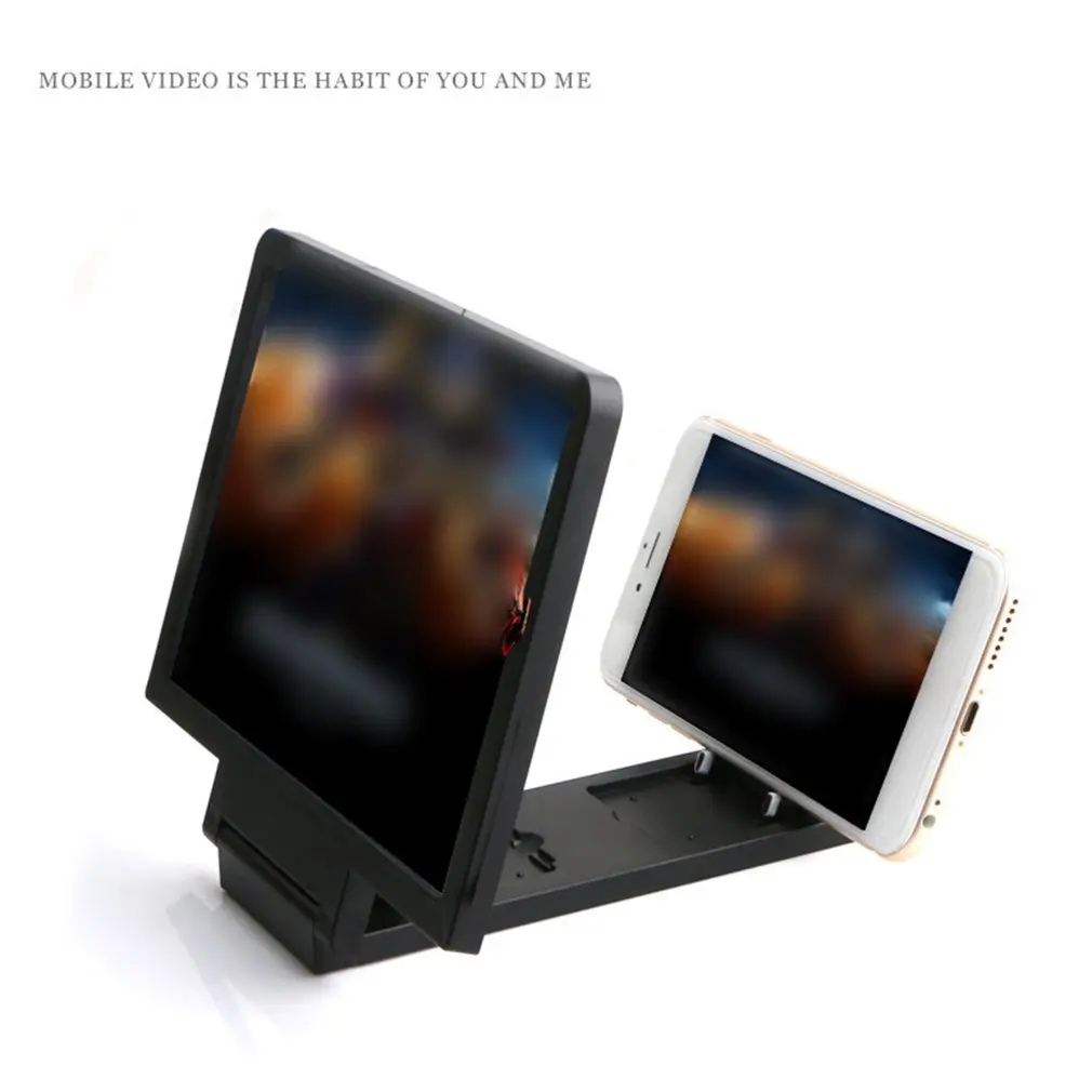3D screen mobile phone amplifier 12 inch HD video magnifying glass projector Practical portable projectors