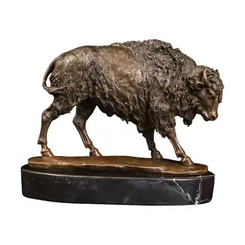 

Sheep Statue Sculpture Bronze Animal Figurine Vintage Art Hot Casting Copper Statuette for Living Room Decor
