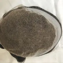 Q6 база человеческих волос прочные шиньоны Кружева Тонкий PU заменить Мужские t системы для мужской парик человеческие накладные волосы кружева и PU Q6base