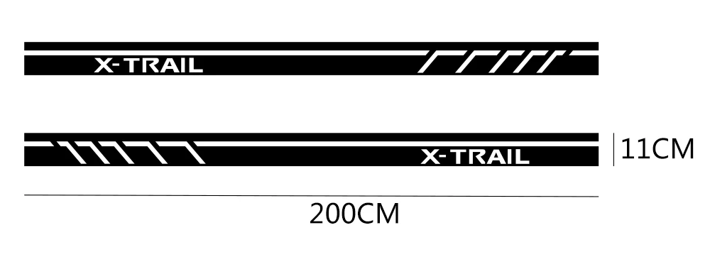 2 шт. автомобильные боковые полосы наклейки для NISSAN X-TRAIL DIY Автомобильная виниловая пленка Стайлинг наклейка украшение автомобиля Принадлежности для тюнинга
