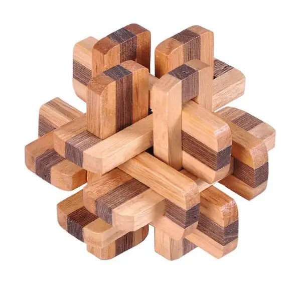 Joyeee 12 Pièces Casse-tête en Bois 3D Brain Teaser Puzzle IQ