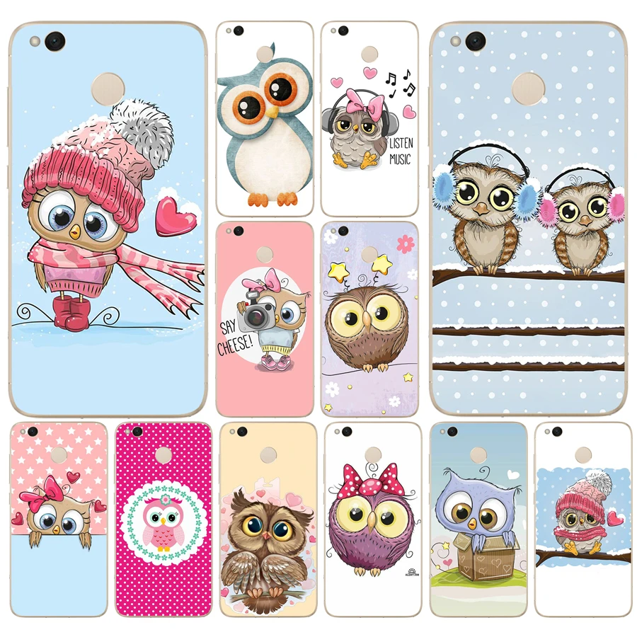 

95DD Cute Owl Hearts Lover Christmas Soft Silicone Cover for Xiaomi Redmi 4a 5 plus Note 4 4x 5a pro mi a1 case