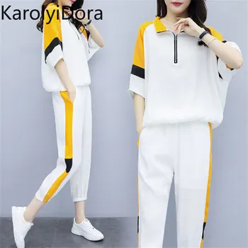 

Female Outfits 2 Piece Matching Set Plus Size Tracksuit Sportswear Co-ord Sets for Women Pants Top 2020 Summer Clothes