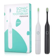 Электрическая зубная щетка для взрослых Водонепроницаемая ультразвуковая Автоматическая 2шт двухсторонняя чистая Сменная головка аппарат для чистки лица