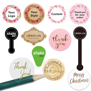 

1000pcs Custom Stickers Print Logo Personalized Clear Plastic Kraft Paper Stickers Labels Wedding Christmas Decoration