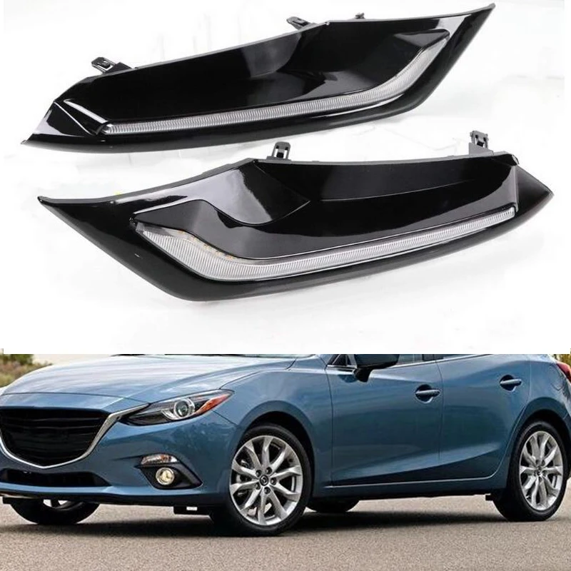 2 шт. DRL для Mazda 3 Axela 12 В светодиодный автомобильный DRL Дневной ходовой светильник, противотуманная фара с затемнением поворотного сигнала