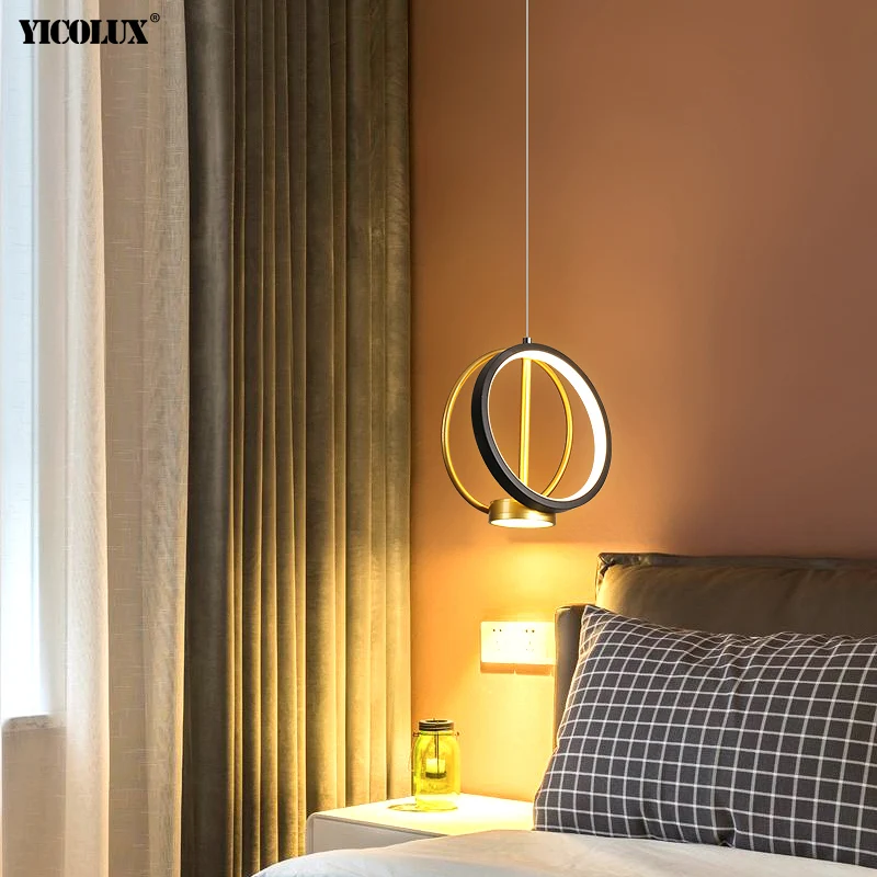 

Round Square Dimming New Modern LED Pendant Lights For Dining Study Room Bedroom Bedside Kitchen Bar Iron Aluminum Lamp Lighting