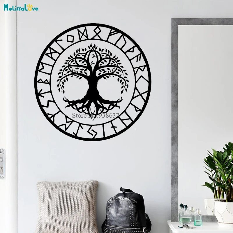 Tree Of Life Wall Sticker Ancient Ruin Design Windows Bedroom Living
