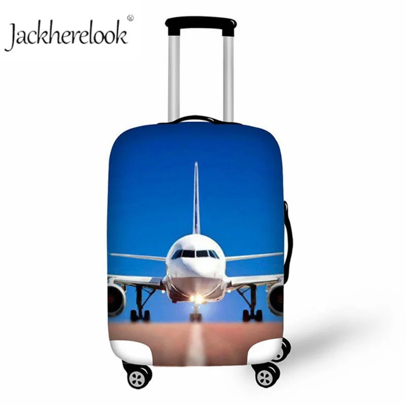 

Jackherelook 3D Aircraft Pattern Suitcase Protective Airplane Stretch Trolley Case Cover Machine Plane Printed Luggage Dustproof