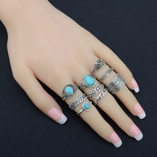 style gold rings for girls boho jewelry women evil eye ring slytherin ring set anillos finger bague schmuck accessories