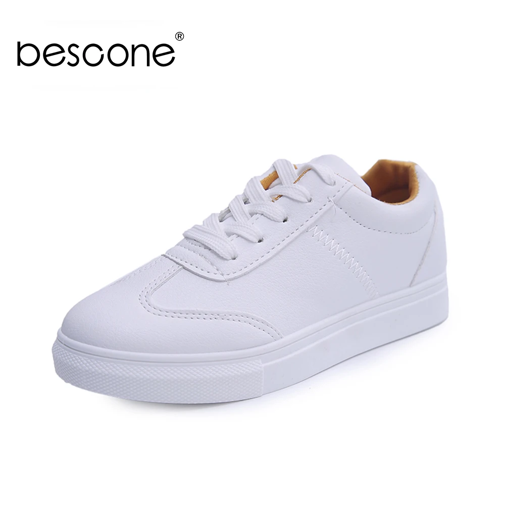 

BESCONE Stylish Round Toe Women Flats Basic Lace-Up Solid Movement Shoes Casual Shallow Outside Comfortable Ladies Flats BSY3