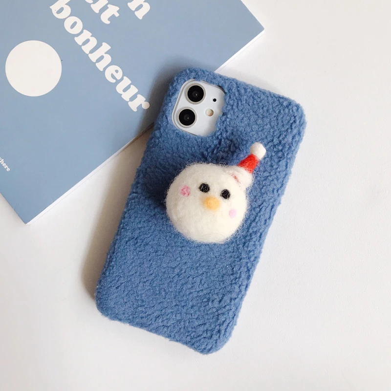 Blue Мультяшный плюшевый чехол для iPhone 11 Pro Max, чехол с милым лосем, Мягкий Силиконовый противоударный чехол для iPhone X, XR, XS, MAX, 7, 8, 6, 6S Plus, оболочка - Цвет: Blue