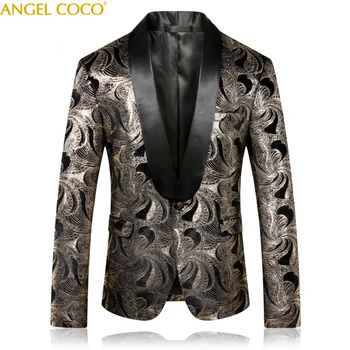

Luxurious Shiny Jacket Golden Blazer Men Suits Slim Fit Suit Men's Wearhouse Men Suits For Wedding Costume homme Abito da uomo