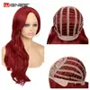 Wignee Wavy Long Red Synthetic Wig for Women Middle Part Hair Heat Resistant Fiber American Cosplay Natural Sexy Hair For Women ► Photo 3/6