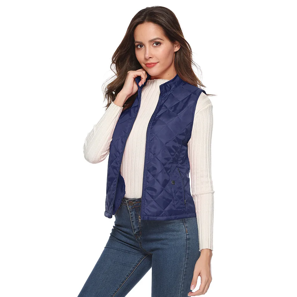 Jaycosin 2019 Winter Warm Casual Leisure Waistcoat Coat Women Thick Solid Color Jackets Comfortable Sleeveless Jacket Coat 31#4