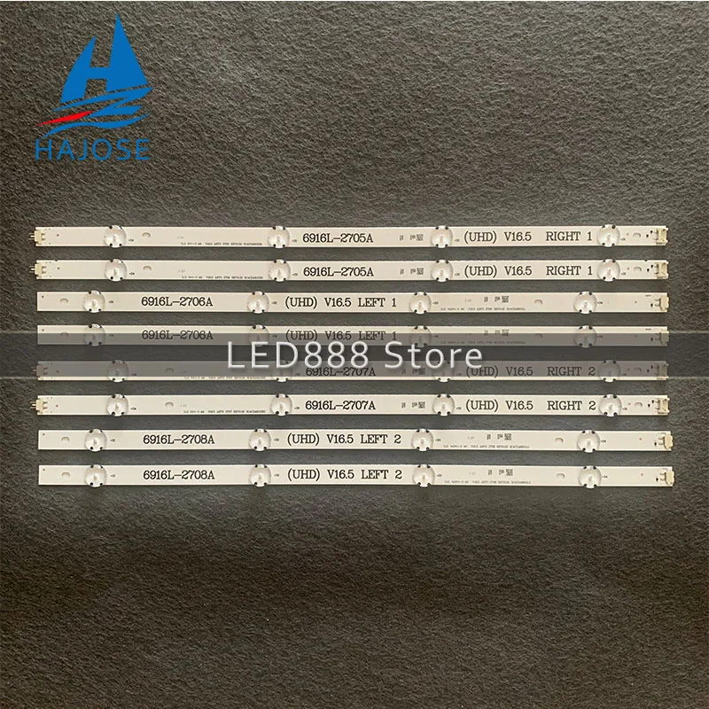 Bande De Rétro-éclairage LED Pour 49LH590Y 49LJ58300W 49UH603V 49UH620V 49UH671V LC490DGE 6916L-2705A 6916L-2706A 6916L-2707A 6916L-2708A