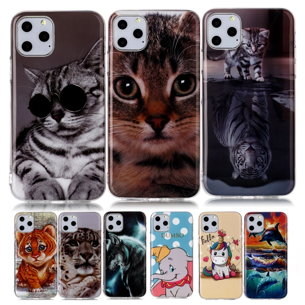 

Cute kitten For iphone11 Pro MAX Case Soft silicone For iphone 11 Case Animal Protection Ultra-thin Phone Cover