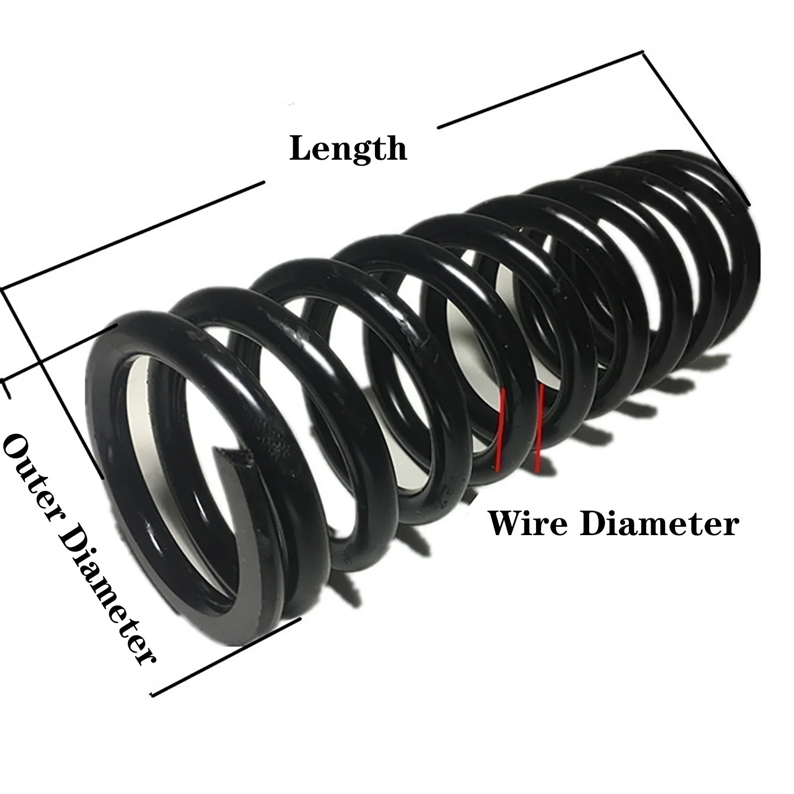 2 piezas, ennegrecimiento de 4x32x(55-120)mm, diámetro de alambre de 4mm, de 33mm diámetro exterior, longitud (55-120)mm, resorte de compresión de 65MN