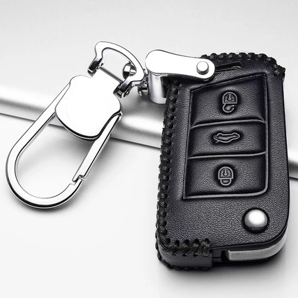 Автомобильный ключ чехол для автоматическое дистанционное управление для Volkswagen VW Passat CC Polo Гольф Puls Lamando Jetta Tiguan авто защита, ключи - Название цвета: B Black line
