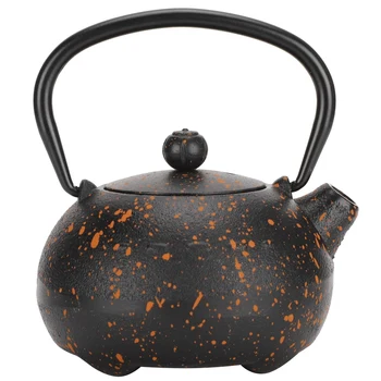 

Metal Cast Iron Teapot Kettle Imitating Japanese Style Uncoated Yellow Spot Gift Decoration 0.3L