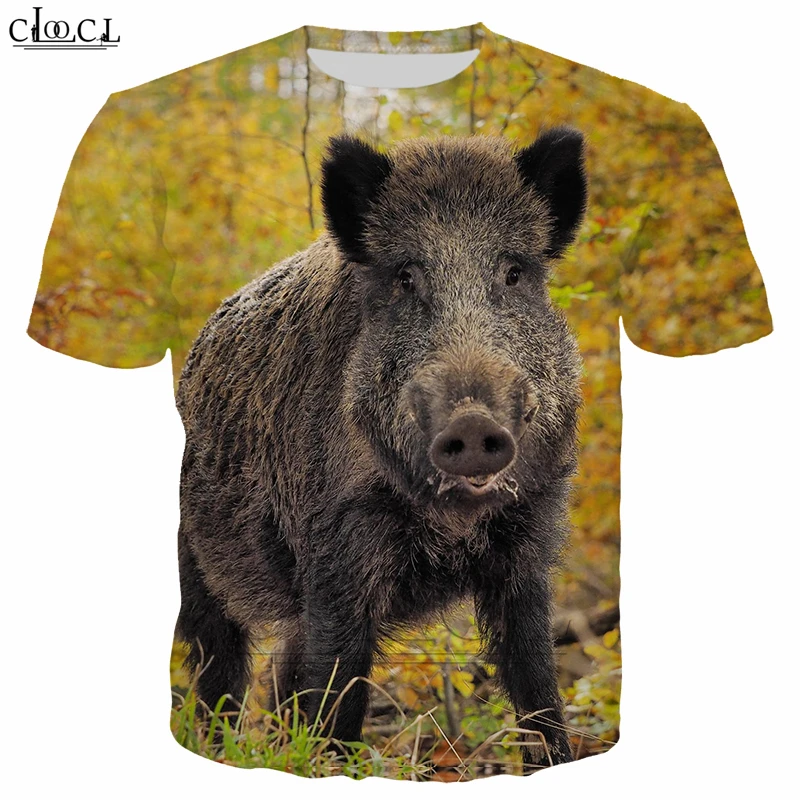

New Wild Animal Wild Boar T Shirt Men/Women 3D Print Funny Swine T Shirt Casual Pet Pig Streetwear Short Sleeve Tops T267