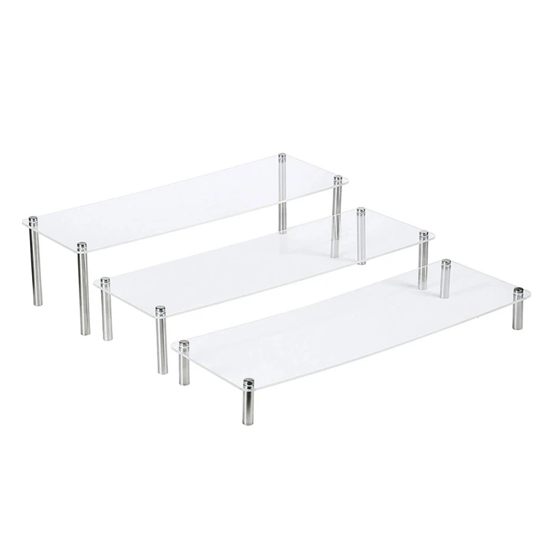33x15CM 3pcs 4 слоя торт стенд послеобеденный чай свадебные тарелки вечерние посуда новые формы для выпечки акриловый лоток дисплей стойки украшения торта инструменты - Цвет: 33x15CM 3pcs