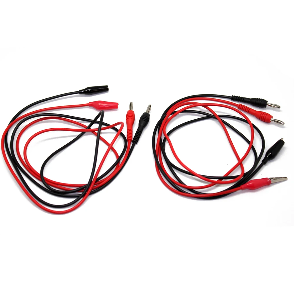 

2pcs AideTek Banana plug to alligator clip test lead for multimeter R+B 80cm 2P1080