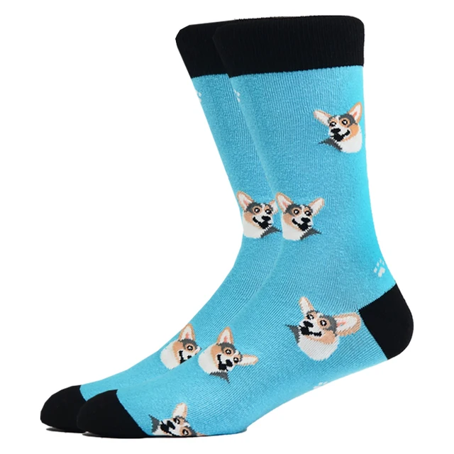 Men Socks Cotton Funny Animal socks For Man Women Novelty Casual Dressing Color Crew Socks For Happy Wedding Accessories Gift S34009-4