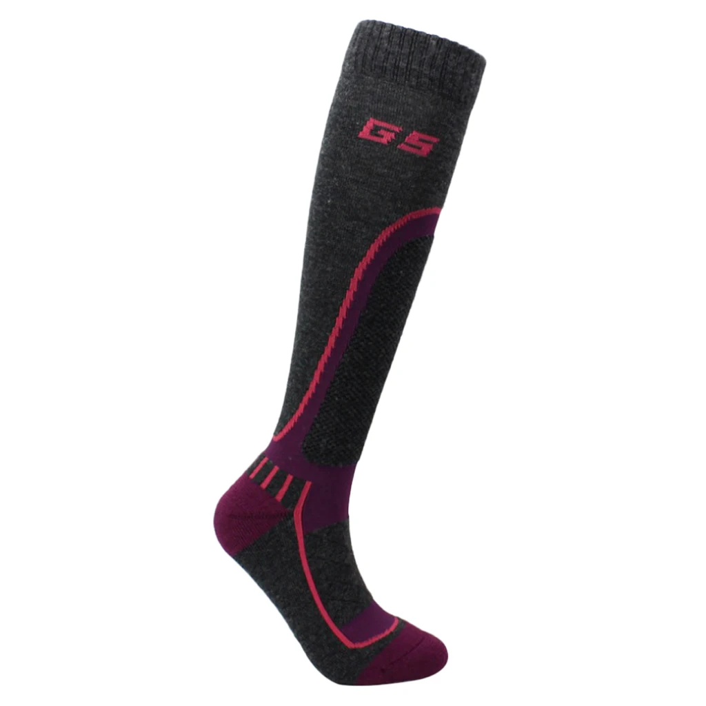 Adult Child Wool Blend Holding Winter Warm Ski Snow Stretchy Long Socks Winter Ski Socks