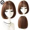 7JHH Omber Purple Ash Hari With Bangs Remy Short Blonde Wigs For Women Bob Heat Resistant Glueless Synthetic Wig Wholesale ► Photo 3/6