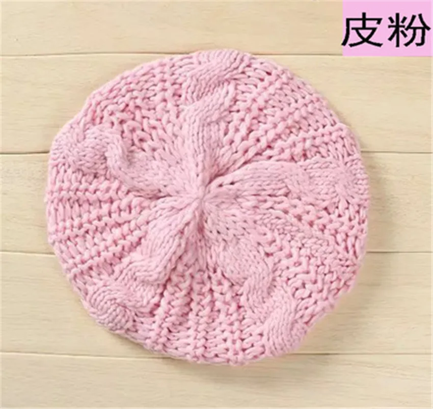 Японский стиль осень и зима tian chao теплый кабель bei lei mao берет Женская Вязаная Шерстяная Шапка в Корейском стиле специальная цена - Цвет: Pink Adjustable