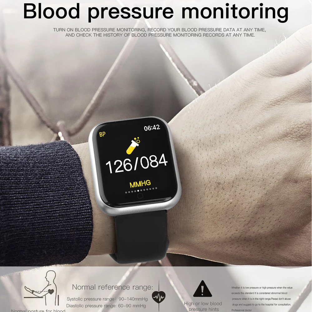 

Ottwn P70S Smart Watch Unisex Sport Watch Sleep monitoring Heart rate monitoring IPX8 Waterpooof Smartwatch For Android & IOS