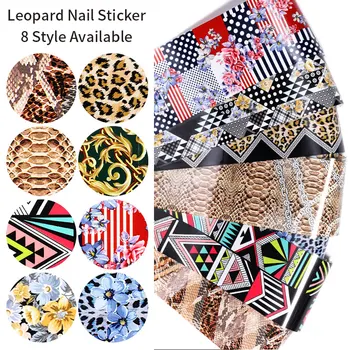 

8pcs Lepoard Pattern Nail Foils For Nail Slider Sticker Transfer Sticker Paper Set Naisl Decorations Design Accessories