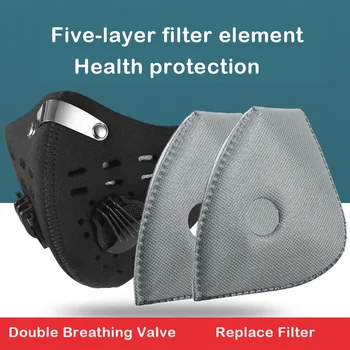 

JOYMODE 2 pcs / lot Bike Mask Filter MTB Dust-proof Carbon PM2.5 Mask with Activated Carbon Filter Protection Cycling Mask
