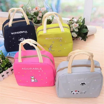 

Cartoon Printing Portable Lunch Bag Thermal Insulated Box Tote Cooler Bag Bento Pouch Hot Multicolor Lunch Storage Case Lunchzak