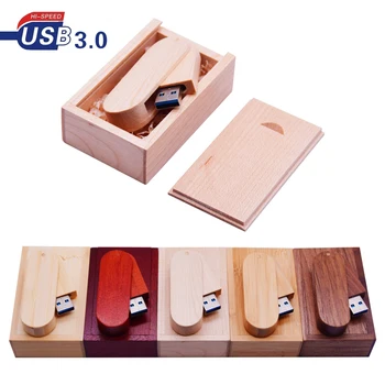 

Newest Rotate Wooden USB Flash Drive 8gb 16gb Pendrive 32gb 64gb USB 3.0 Stick Flash Drive Pen Drive (over 10 Pcs Free Logo)