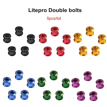 

5pcs/lot Litepro Double Chainwheels Bolts MTB Mountain Road Folding Bike BMX Double Disc Screws Crankset Chainwheel Screws Alloy