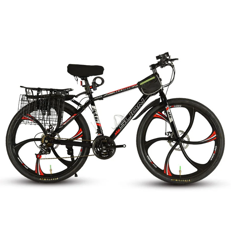 Flash Deal 26 Inch Mountain Bike Variable Speed Shock Absorption Double Disc Brakes Off-road Racing Student Adult 3