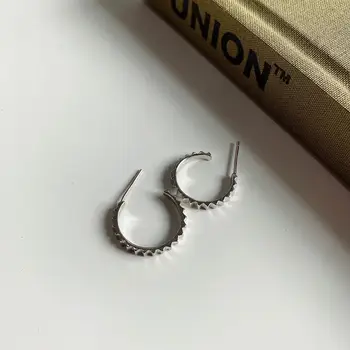 

Amaiyllis 925 Sterling Silver Simple Step Earrings Stud Silver Color Women Girls Earrings For 2020 Jewelry Gift