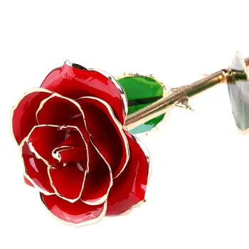 

Red Rose Flower Long Stem Rose Dipped in 24k Gold Romantic Crafts Gift for Girls on Birthday Valentine's Day Christmas Presents