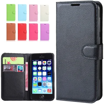 

For Apple iPhone 5 5S SE Leather Book Flip Wallet Case For iphone 5s Magnetic Flip Case For Coque iPhone se fundas