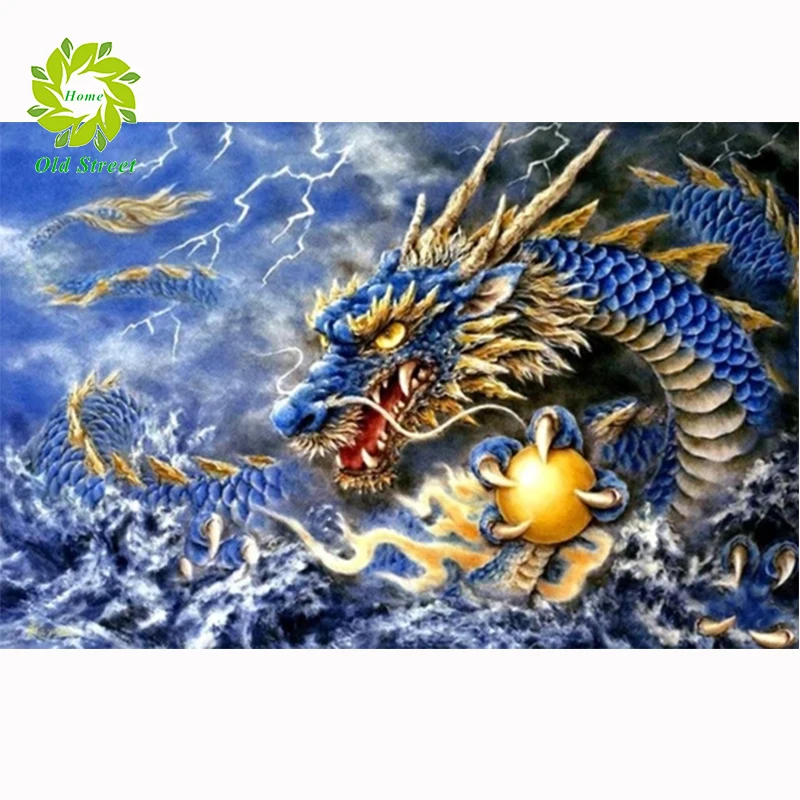 Старая Алмазная мозаика сделай сам Dargon алмазная вышивка полноразмерная живопись