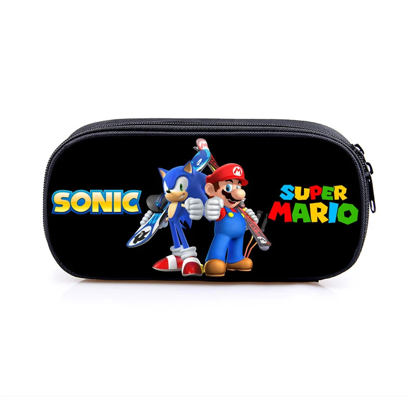 Пенал Super Mario, коробка для макияжа, школьные сумки для девочек-подростков, аниме, Соник, детский пенал на молнии, канцелярские принадлежности
