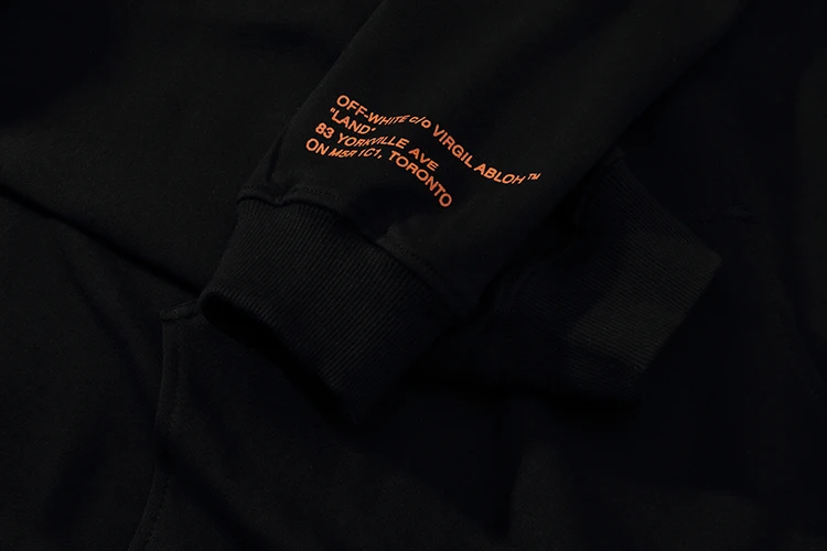 3D оранжевая Стрела "6" 19ss Off-White OW для мужчин/женщин любителей осень-зима хлопок Мода Повседневная Свободная Толстовка с капюшоном куртка