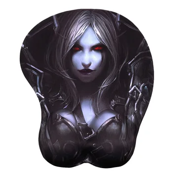 

FFFAS 3D Elegant Red Eye Ghost Women Mouse Pad Silicone Wrist Rest Comfortable Mousepad Mouse hand Gift muismat tapis de souris