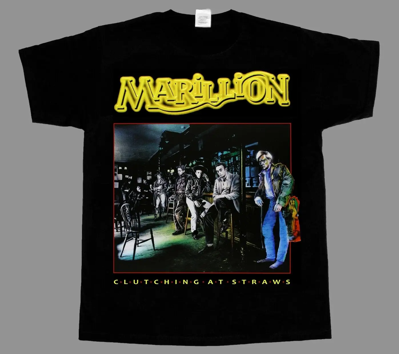 MARILLION CLUTCHING AT STRAWS SHORT - LONG SLEEVE NEW BLACK T-SHIRT | Мужская одежда