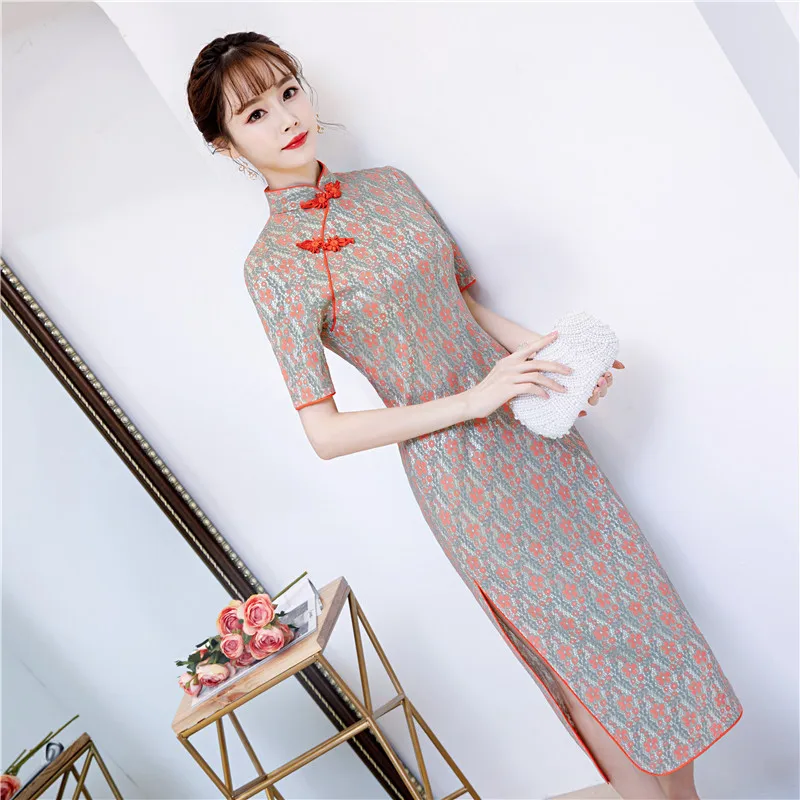 Gu xiu улучшенные композитные материалы кружева хипстер Young shao nv kuan Cheongsam средней длины Весна и лето стиль Cheon