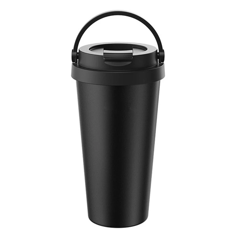 500Ml Double Wall Stainless Steel Vacuum Flask Car Mugs with Handle Coffee Tea Travel Thermal Bottle